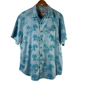 Robert Graham Pool Party Flamingo Short Sleeve Button Down Shirt Classic Fit XL